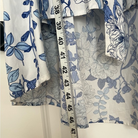 New York & Company Blue and White Floral High Low Dress - Picture 7 of 7